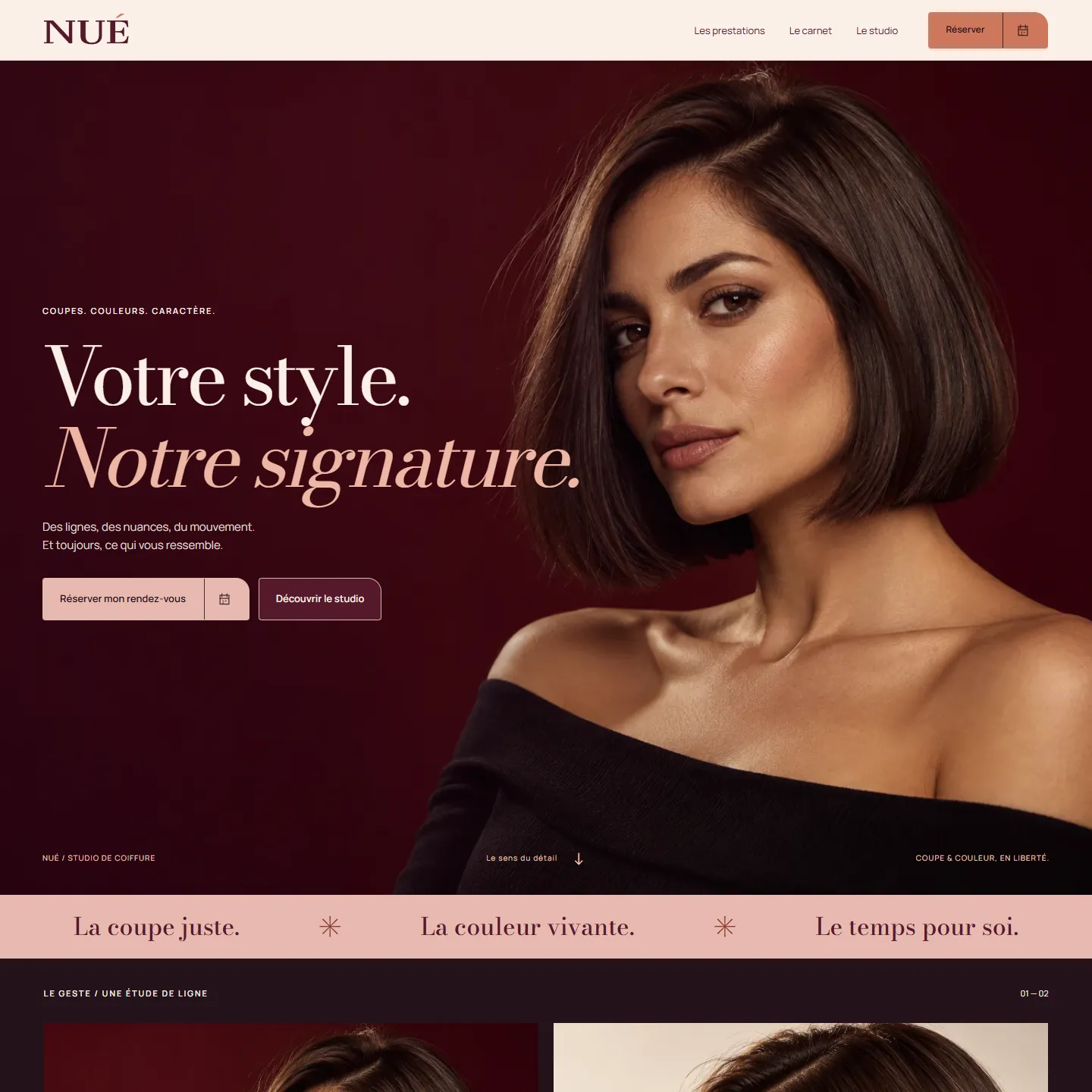 Aperçu du site de démonstration HEES pour coiffeur